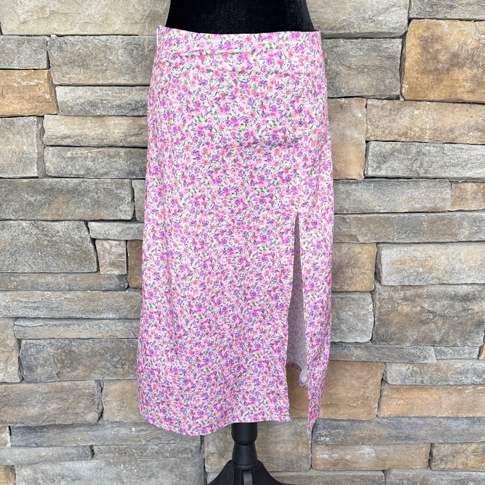 SHEIN Floral Midi Skirt